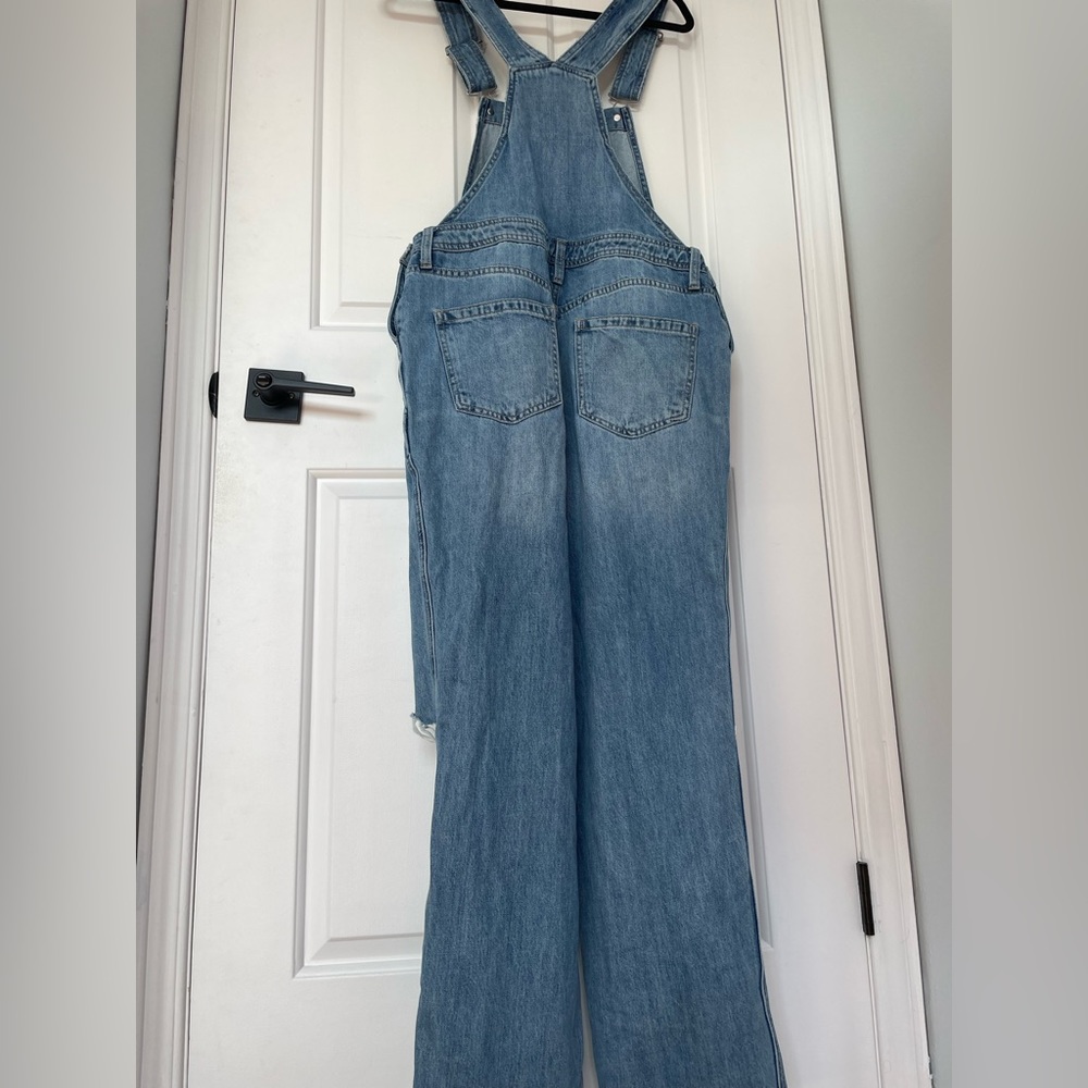 Distressed Denim Overalls - Picture 2 of 3